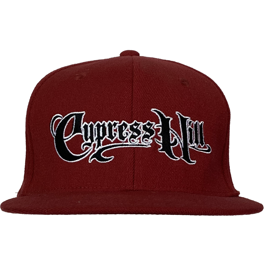 "Script Logo" Fitted Hat in Crimson