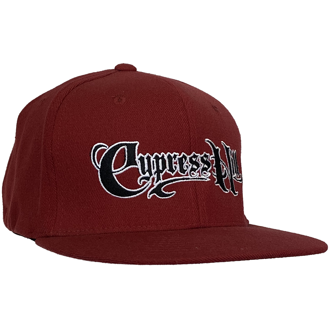 "Script Logo" Fitted Hat in Crimson