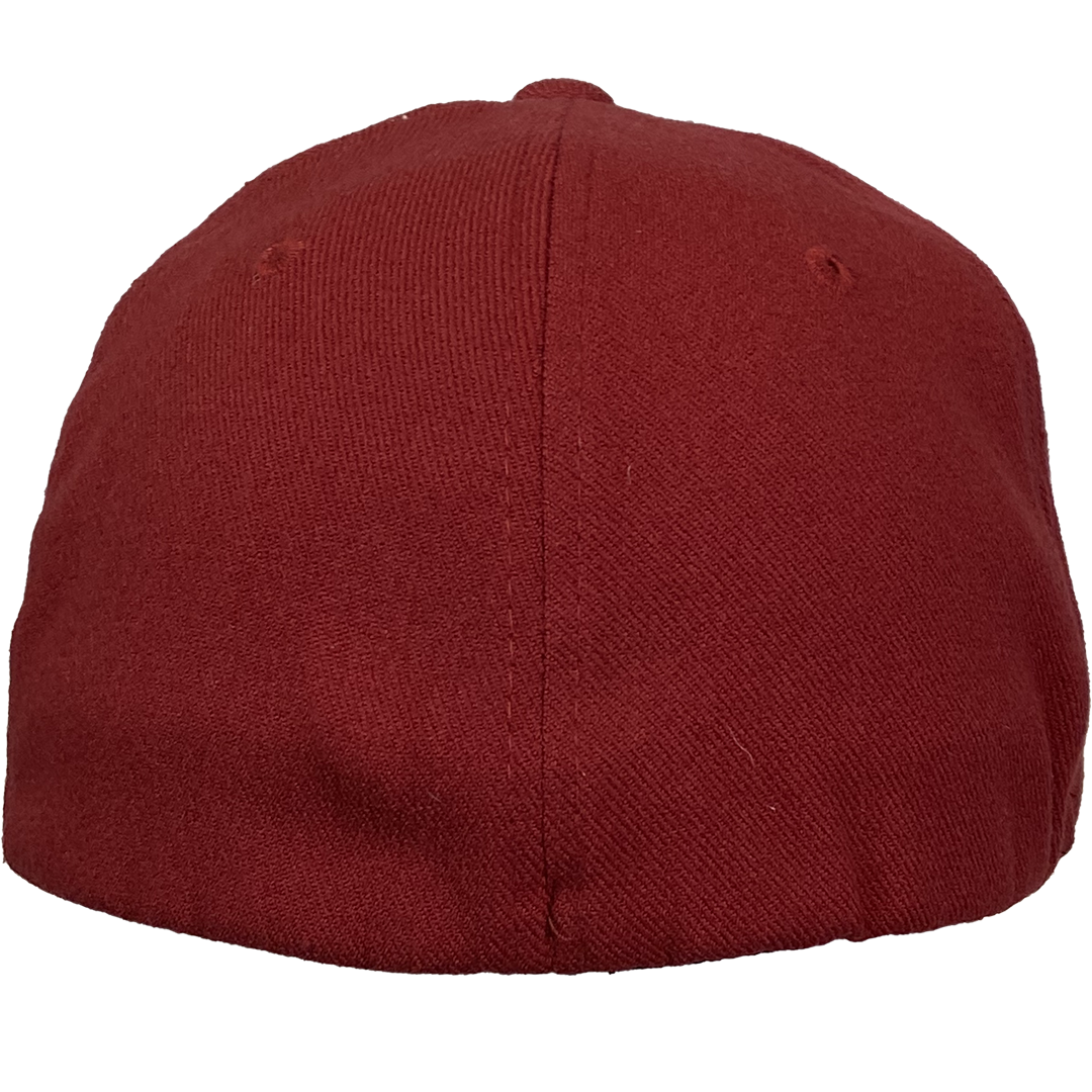 "Script Logo" Fitted Hat in Crimson