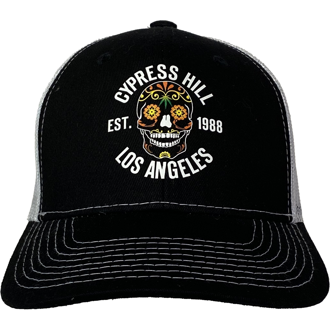 "Day Of The Dead" Curved Bill Baseball Hat in Black
