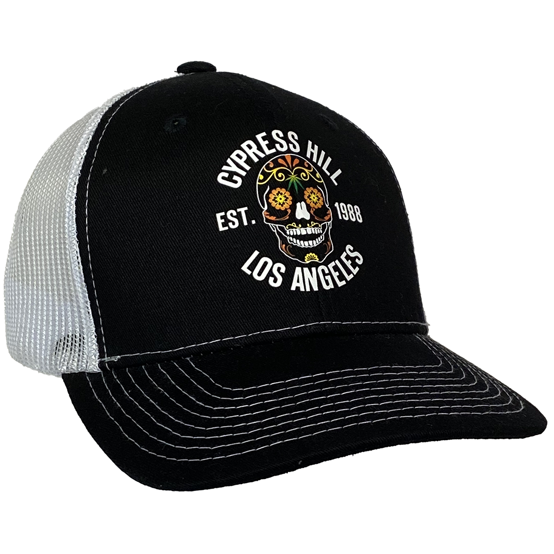 "Day Of The Dead" Curved Bill Baseball Hat in Black