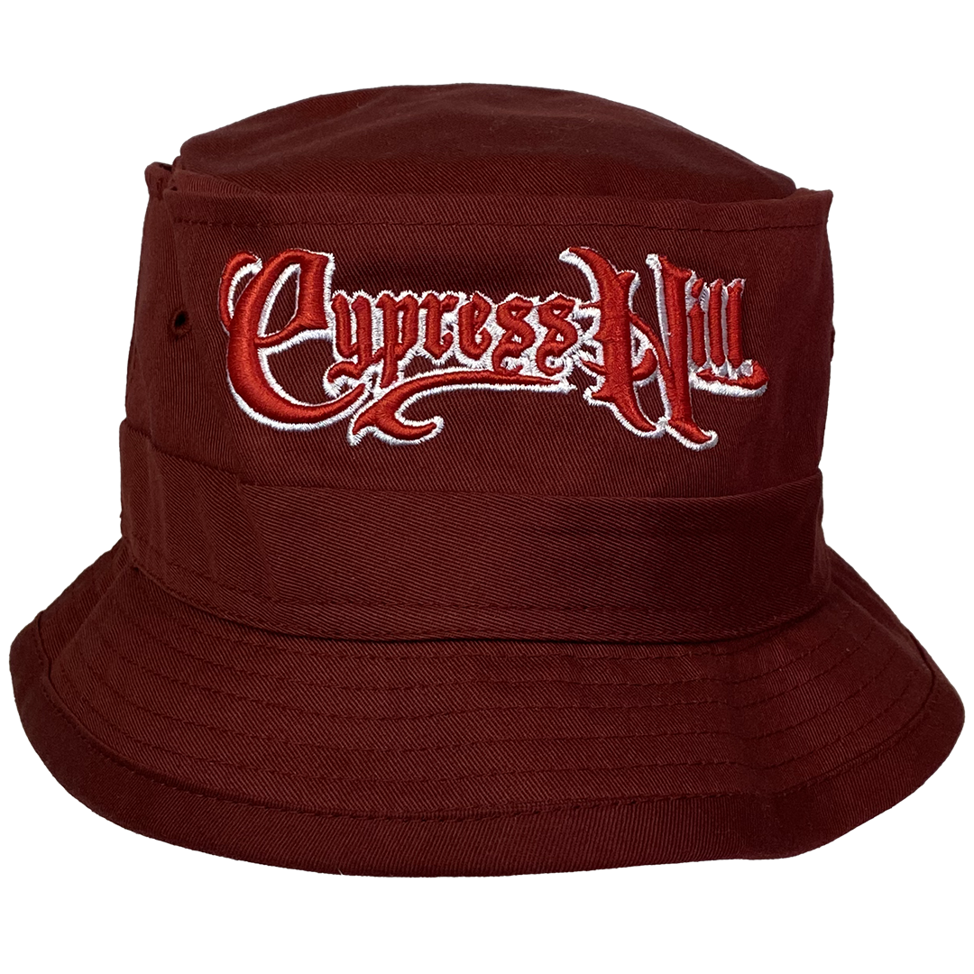 Cypress Hill "Script Logo" Bucket Hat in Maroon