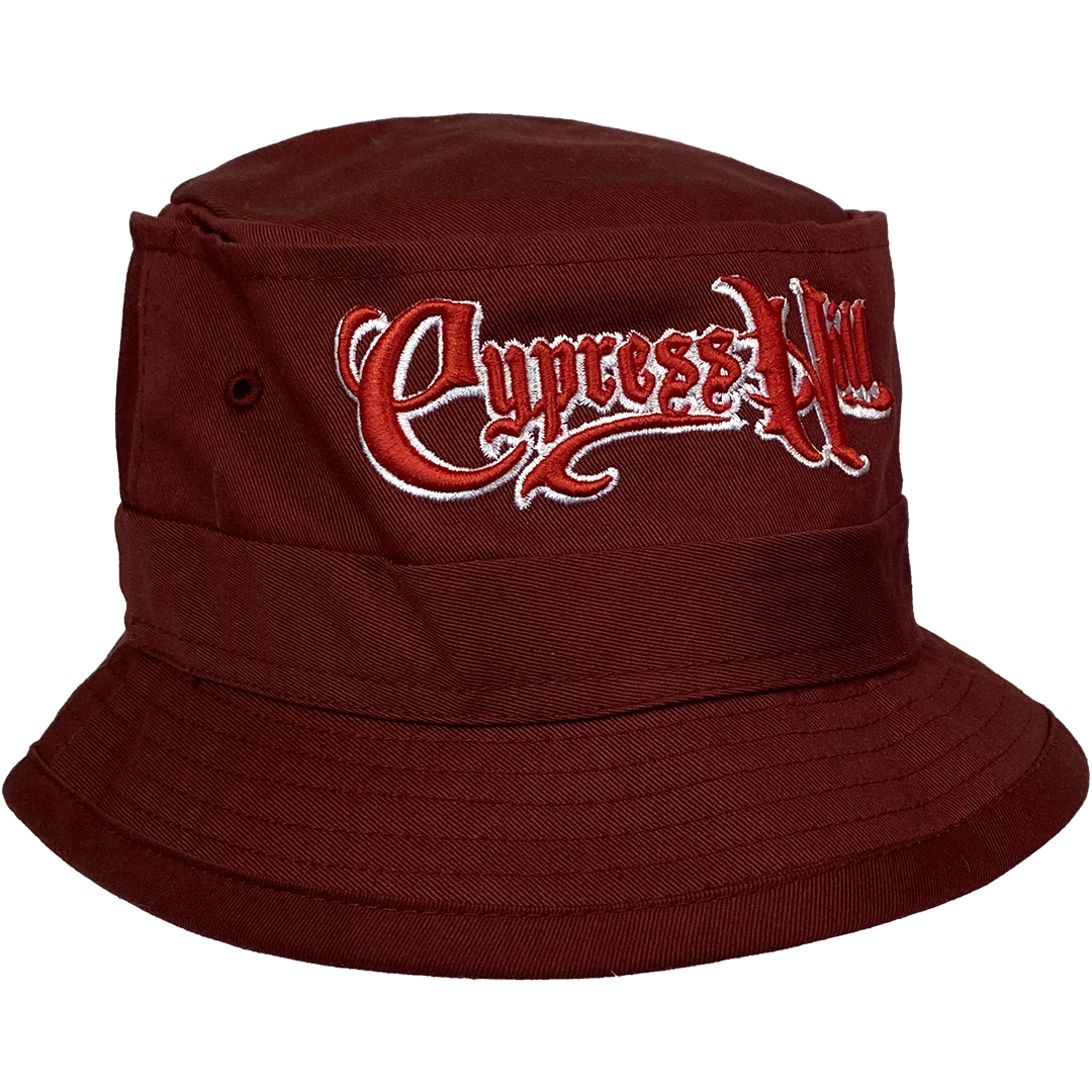 Cypress Hill "Script Logo" Bucket Hat in Maroon