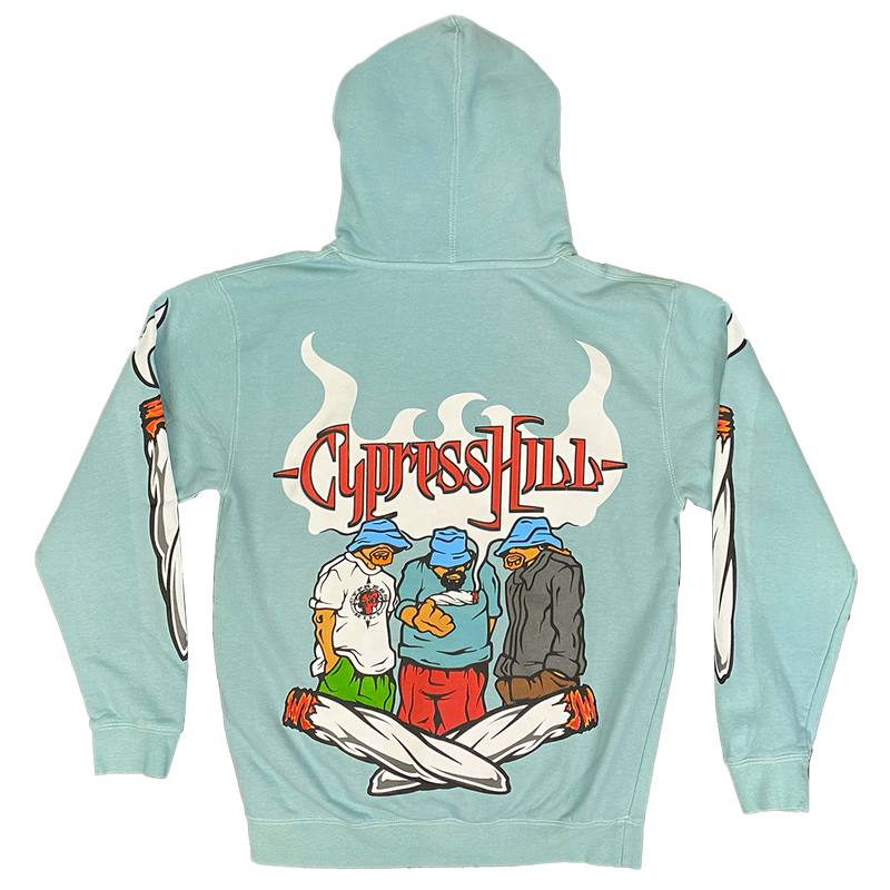 Cypress Hill "Blunted" Pullover Hoodie in Light Blue