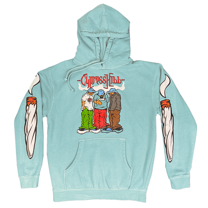 Cypress Hill "Blunted" Pullover Hoodie in Light Blue