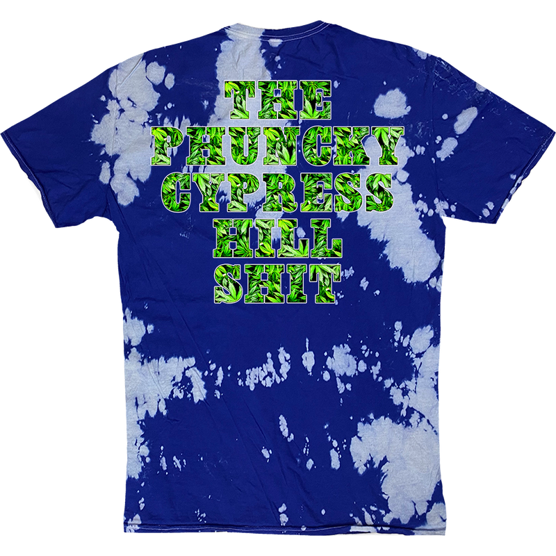 Cypress Hill "Phuncky Shit" T-shirt in Blue and White Tie Dye