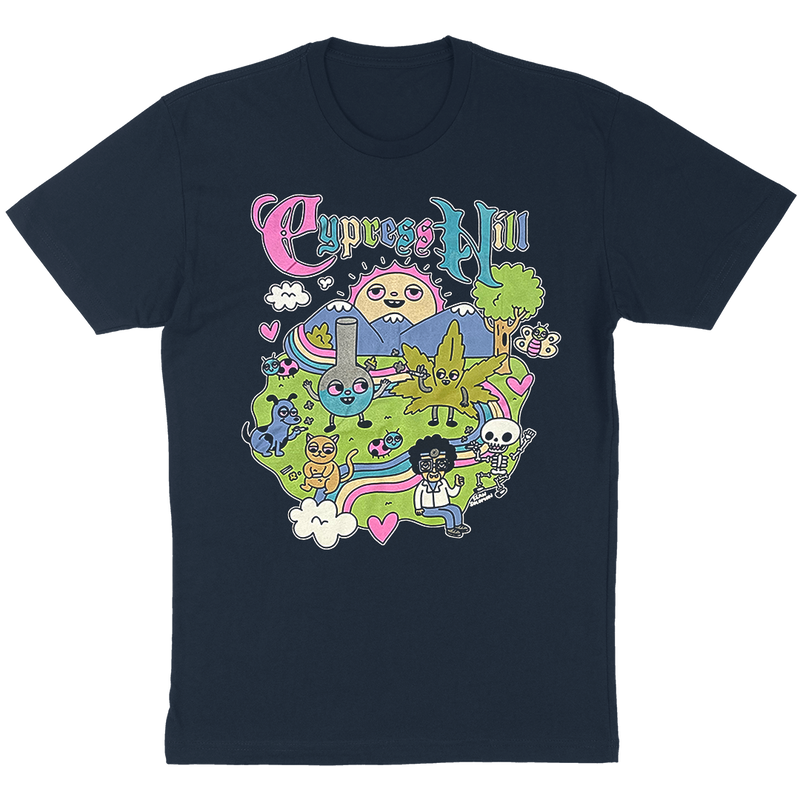 Cypress Hill "Happy Time by Sean Solomon" T-Shirt in Navy Blue