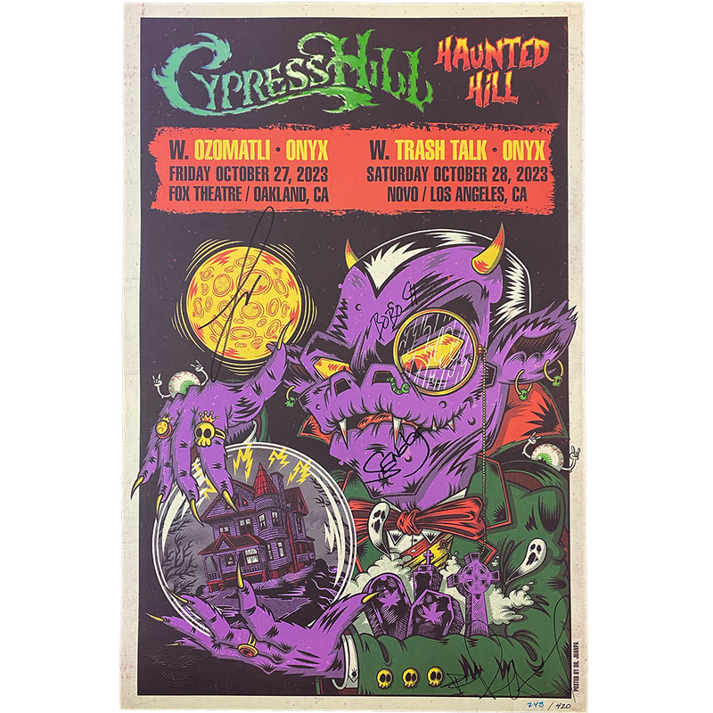 Cypress Hill "Haunted Hill 2023" AUTOGRAPHED Limited Edition Poster