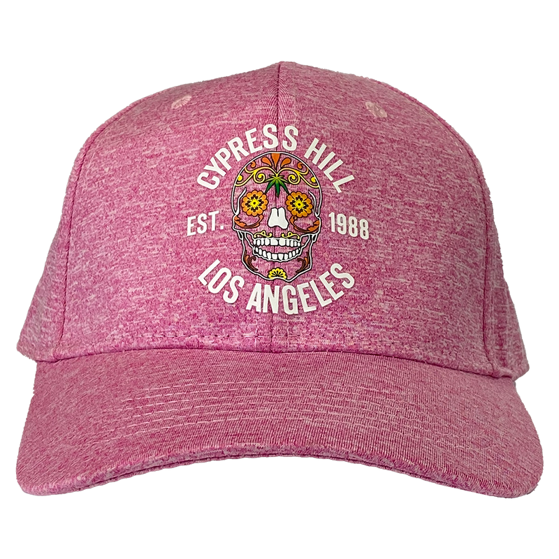 Cypress Hill "Day Of The Dead" Curved Bill Adjustable Baseball Hat in Pink
