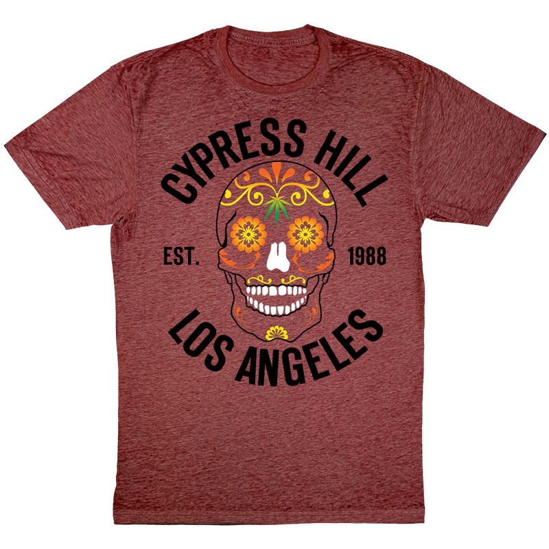 Cypress Hill "Day of the Dead KO " T-shirt in Heather Red