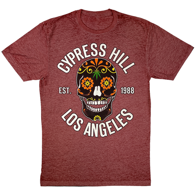 Cypress Hill "Day of the Dead" T-shirt in Heather Red