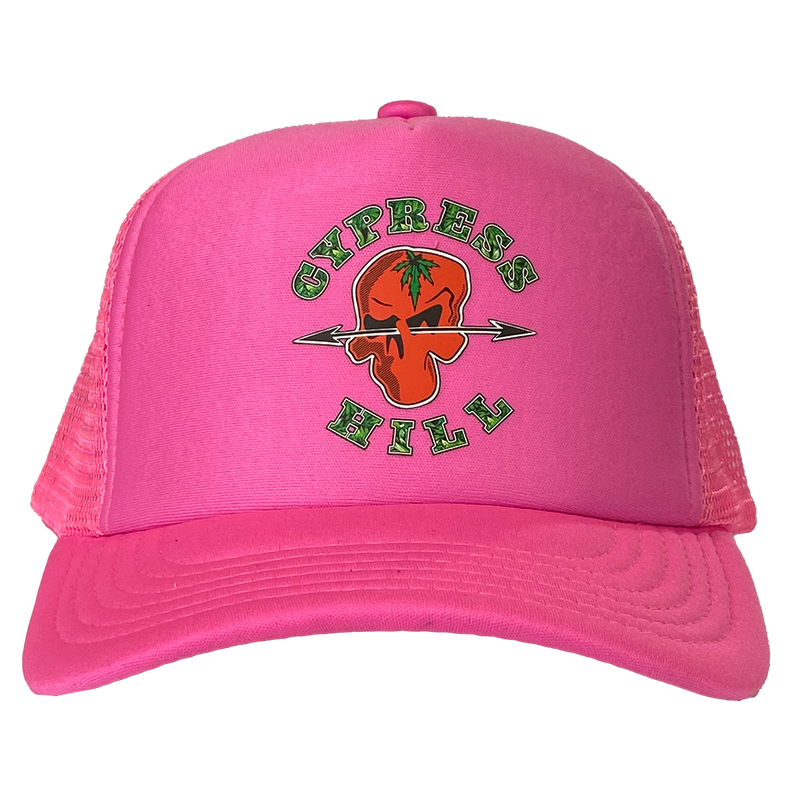 Cypress Hill "Skull N Compass" Trucker Hat in Pink