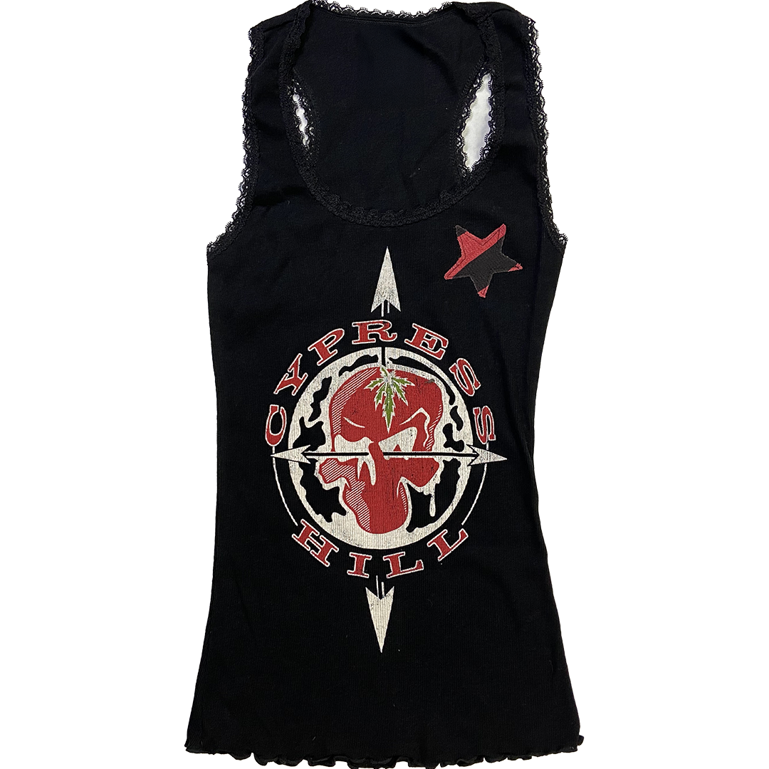Cypress Hill "Skull N Compass" Women's Racerback Tank Top With Star Embroidery