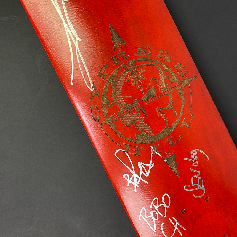 Cypress Hill AUTOGRAPHED "Skull N Compass" Limited Edition Skate Deck in Red