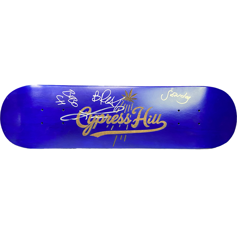 Cypress Hill AUTOGRAPHED "L.A. Blue" Laser Engrave Limited Edition Skate Deck in Blue