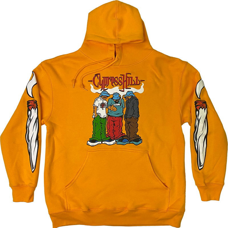 Cypress Hill "Blunted 2023" Pullover Hoodie in Gold