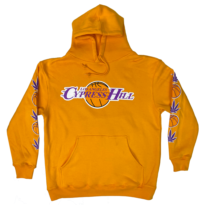 Cypress Hill "Laker 420" Pullover Hoodie in Gold