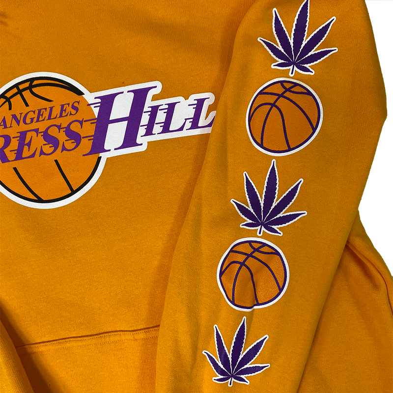 Cypress Hill "Laker 420" Pullover Hoodie in Gold