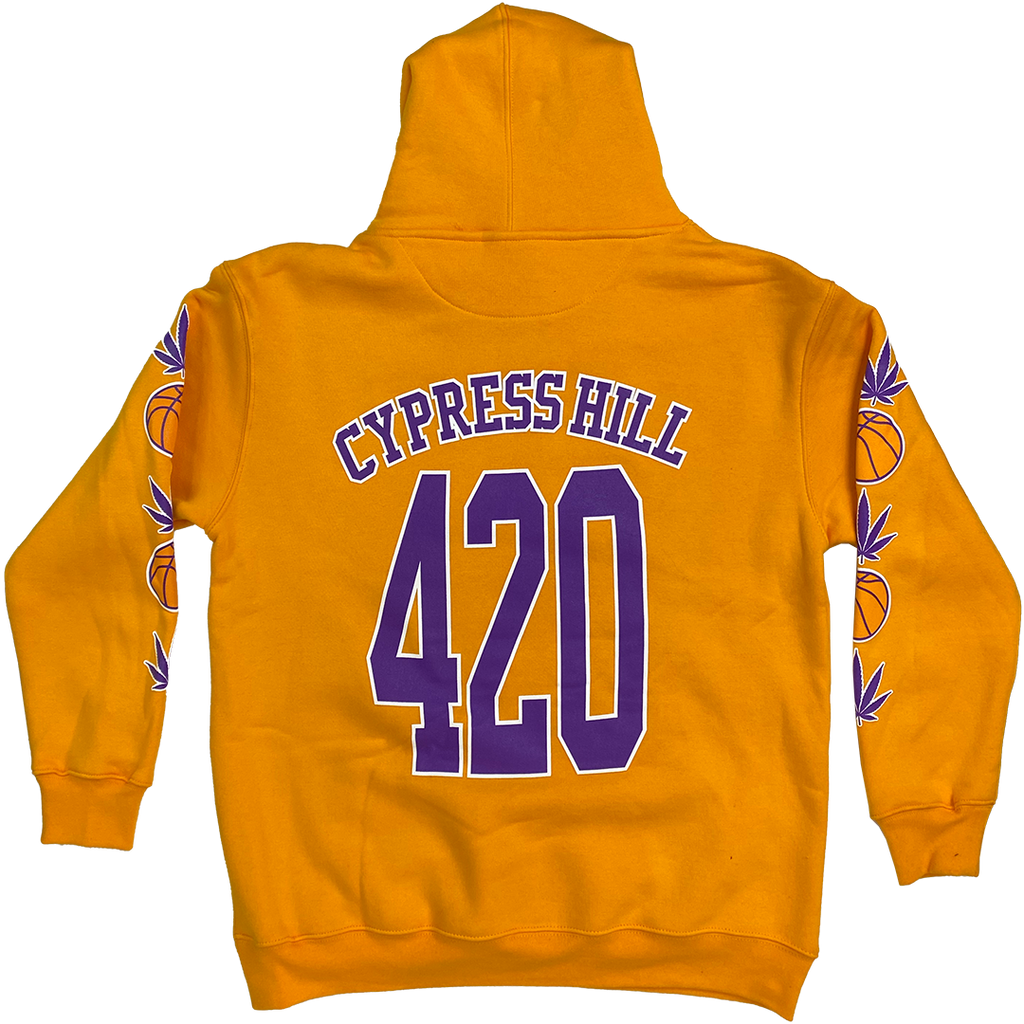 Cypress Hill "Laker 420" Pullover Hoodie in Gold