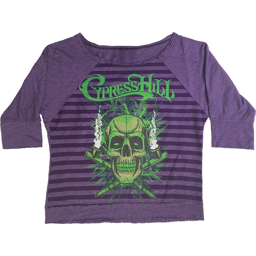 Cypress Hill "420" Women's Striped Raglan In Purple
