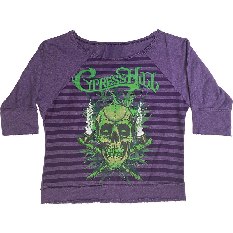 Cypress Hill "420" Women's Striped Raglan In Purple