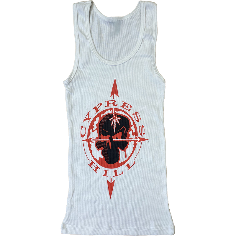Cypress Hill "Skull N Compass" Women's Rib Tank In White