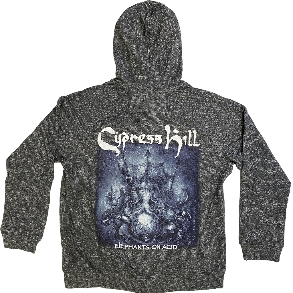 Cypress Hill "Elephants On Acid" Zip Hoodie In Charcoal