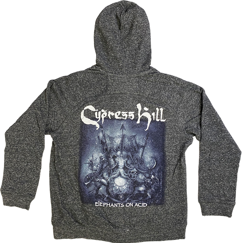 Cypress Hill "Elephants On Acid" Zip Hoodie In Charcoal