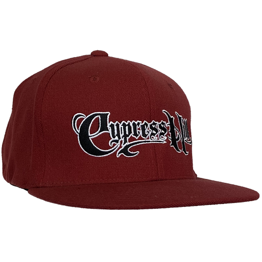 "Script Logo" Fitted Hat in Crimson
