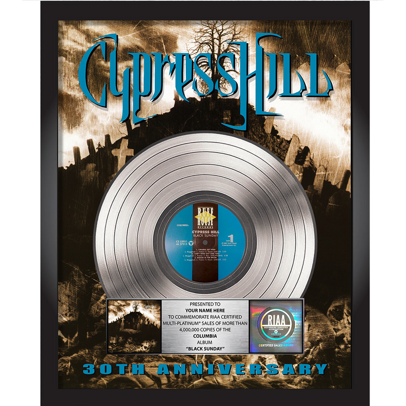 Cypress Hill Black Sunday 30th Anniversary Multi-Platinum Award Plaque