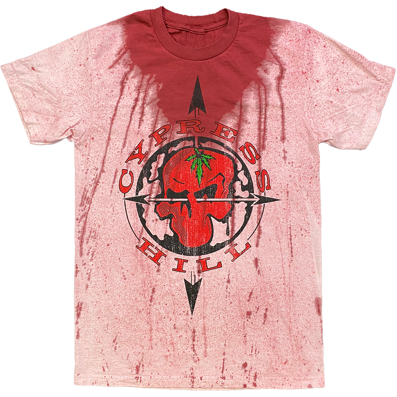 Cypress Hill "OG Skull N Compass" T-Shirt in Red Splatter