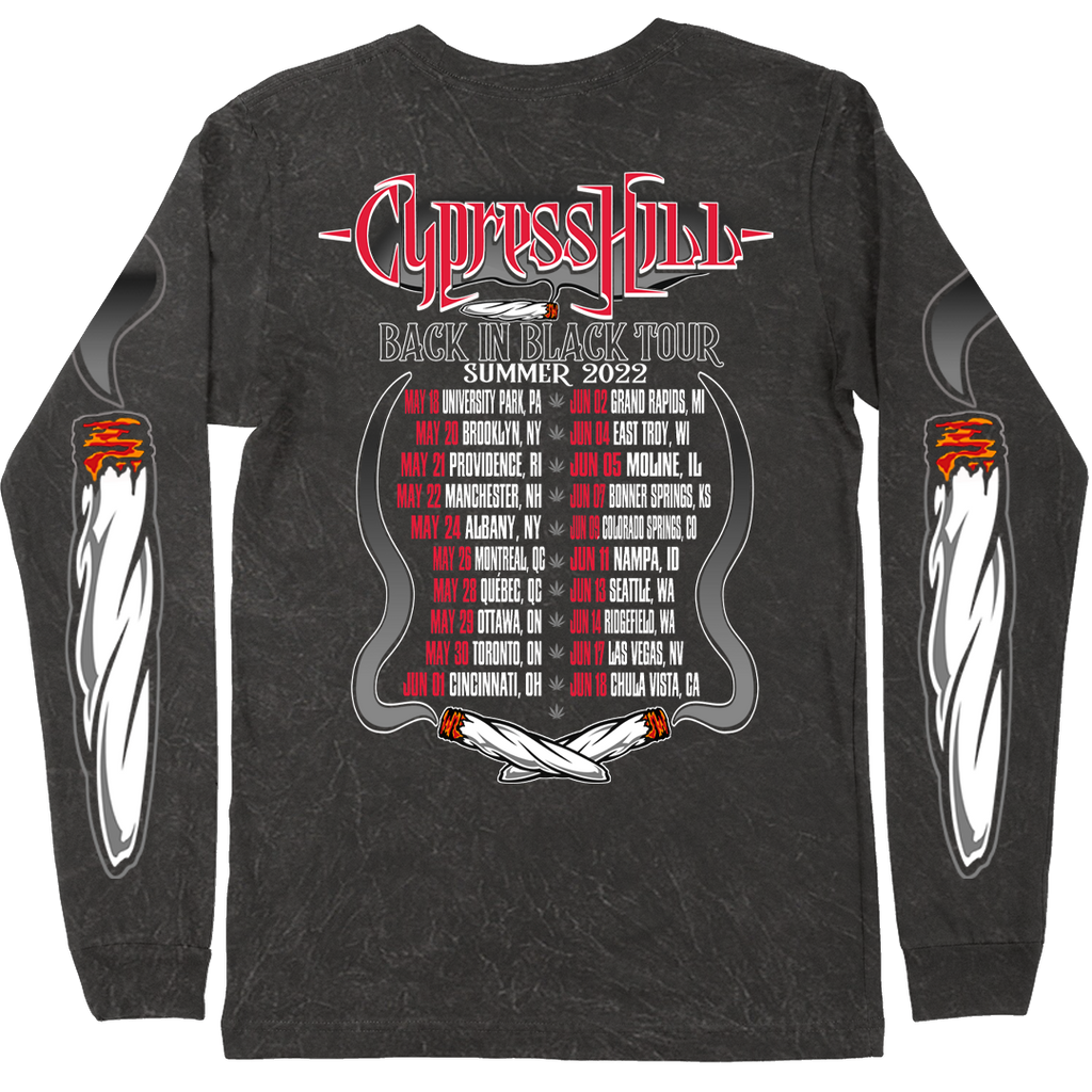 Cypress Hill "Blunted" Long Sleeve T-Shirt in Mineral Wash Black