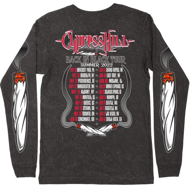 Cypress Hill "Blunted" Long Sleeve T-Shirt in Mineral Wash Black