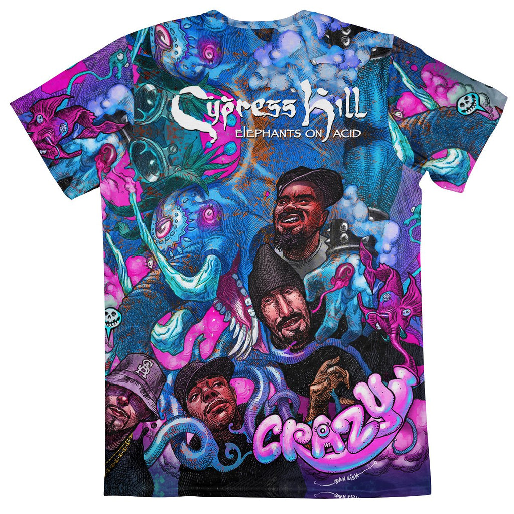 Cypress Hill "CRAZY" Premium All Over Print Crew Neck T-shirt