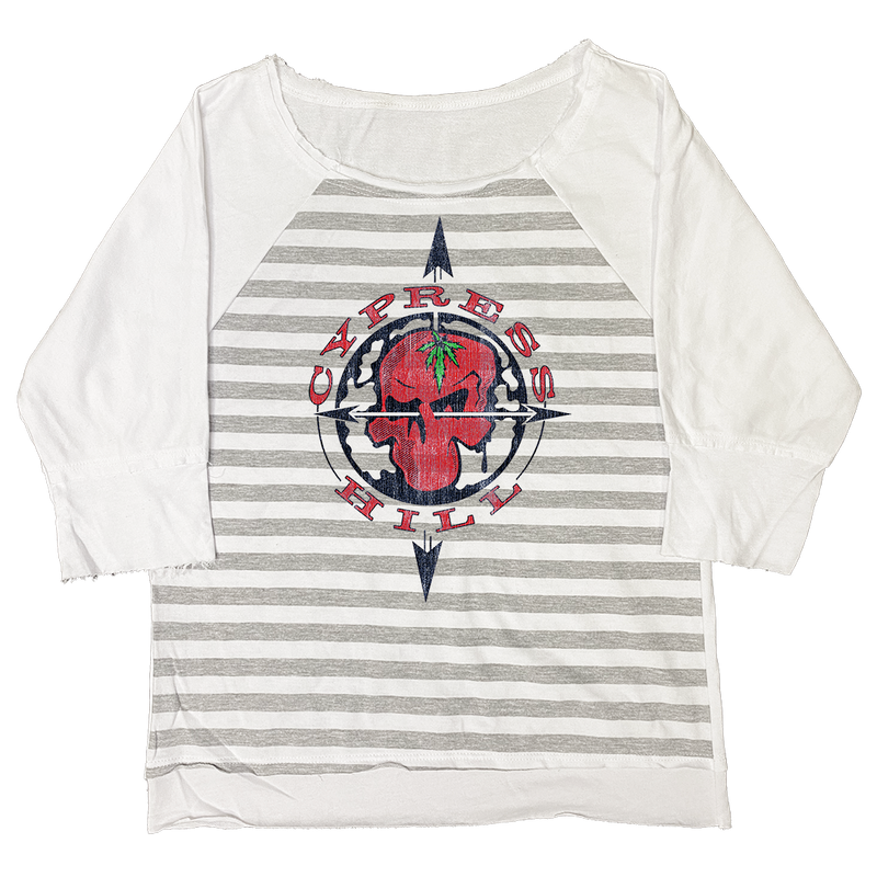 Cypress Hill "OG Skull & Compass" Women's Striped Raglan Shirt