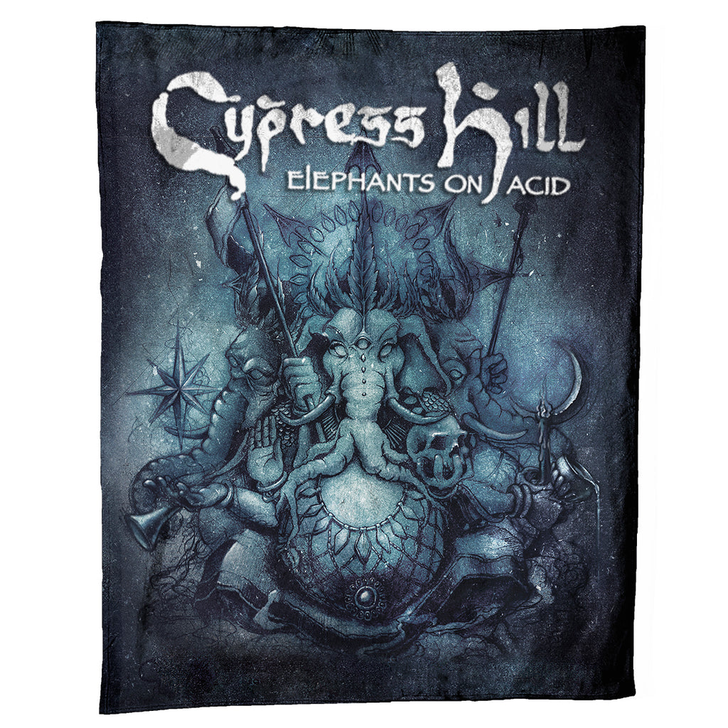 Elephants on Acid Plush Blanket Cypress Hill
